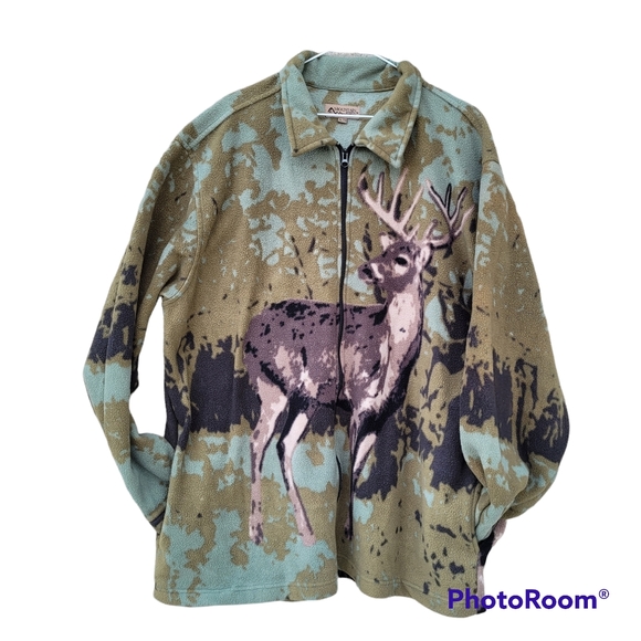 Mountain Ridge Deer Buck Fleece Shacket - Picture 1 of 6